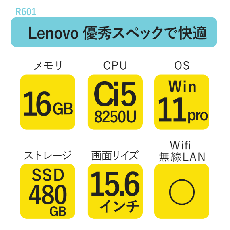 無期限保障＆永久サポート★★★RPC R601 Lenovo 中古ノートパソコン ThinkPad L580【Core i5-8250U/16GB/SSD 480GB/15.6/11Pro】直送品